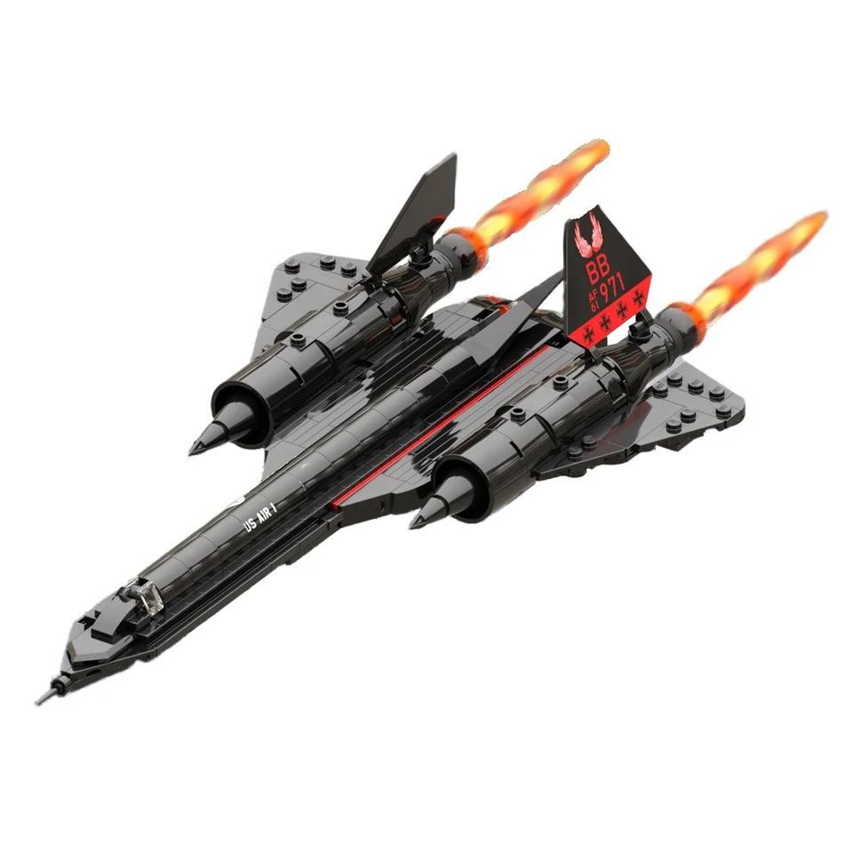 SR-71 Blackbird Spyplane Military Air Force Weapons Series Assembling Building Blocks Aircraft Technology Bricks Model Toys Gift