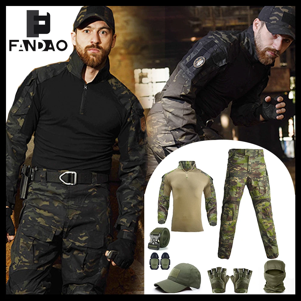 

Тактическая униформа GEN3, костюмы для страйкбола, пейнтбола, боевой тренировочной одежды, комплект с камуфляжным костюмом, брюки, шляпа, перчатки, пояс для полевой охоты