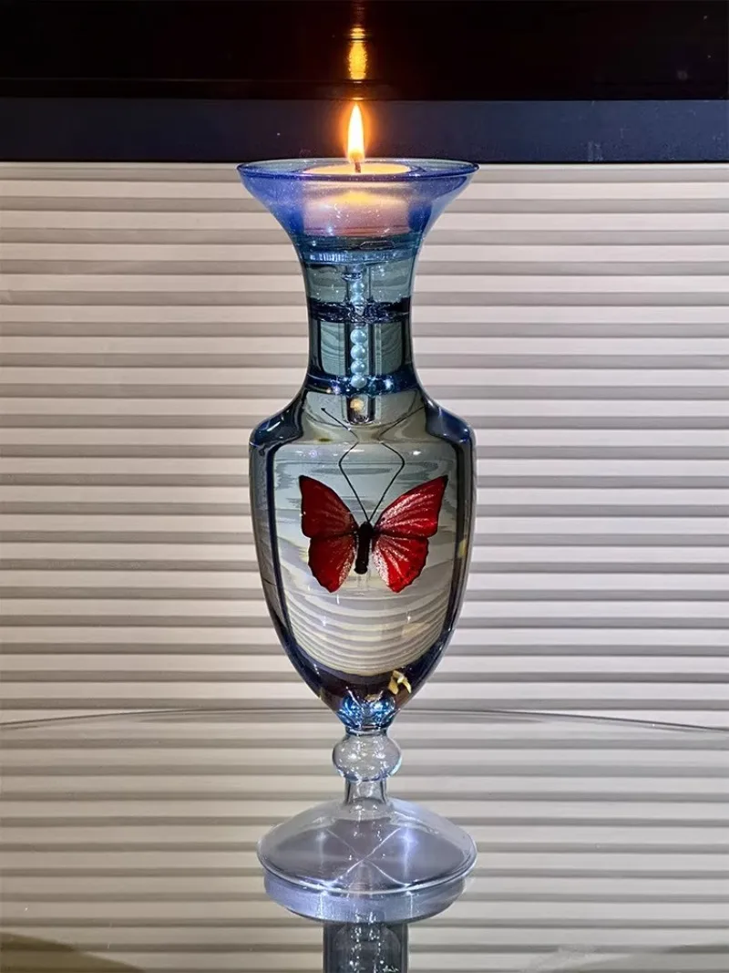 Butterfly candlestick incense, gift box medieval ornament, New Year's gift ornament