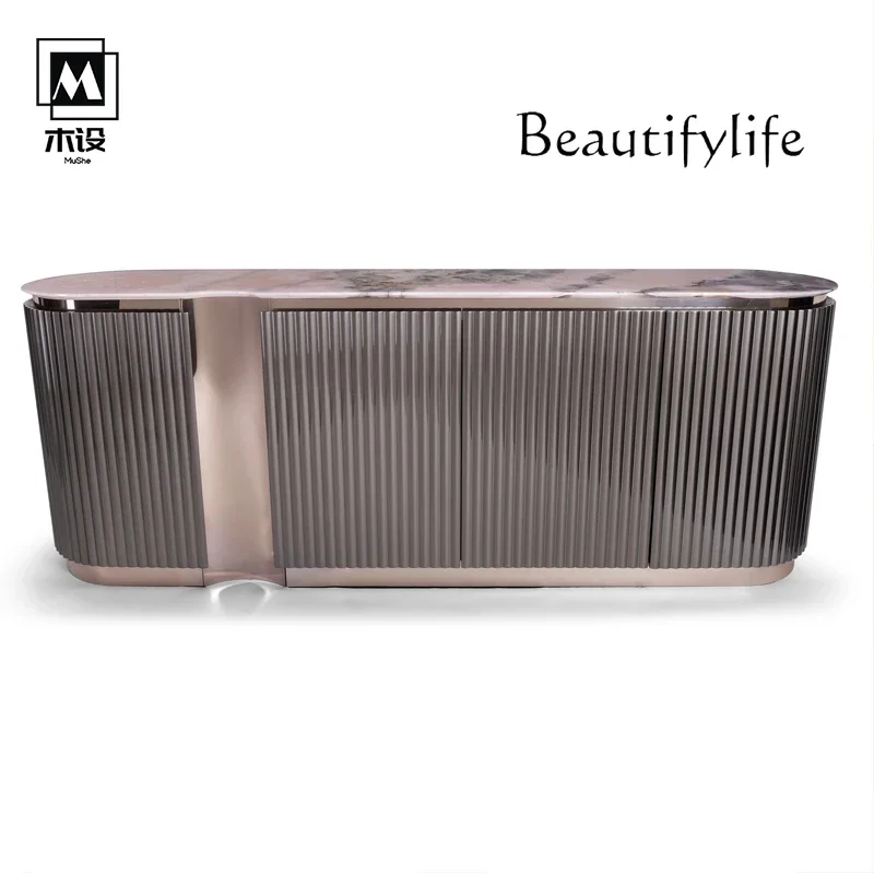 

BJ Model Room Modern Light Luxury Rock Slab Dining Side Cabinet Italian Entry Porch Partition Decorative Cabinet Customization