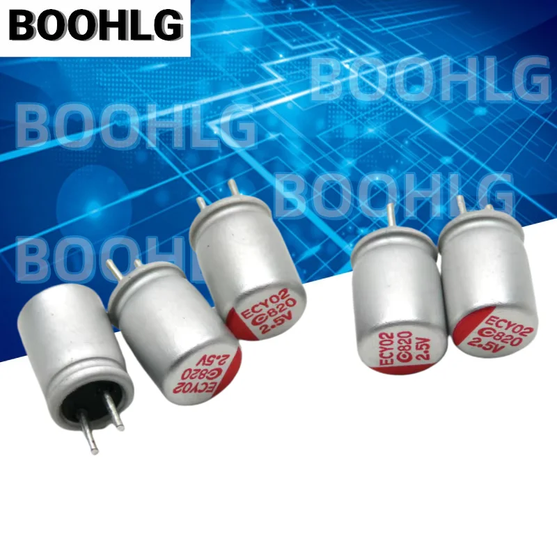 10pcs 2.5V820UF Solid Capacitor 6*8 2.5V 820uF Solid-State Capacitors NEW Leite