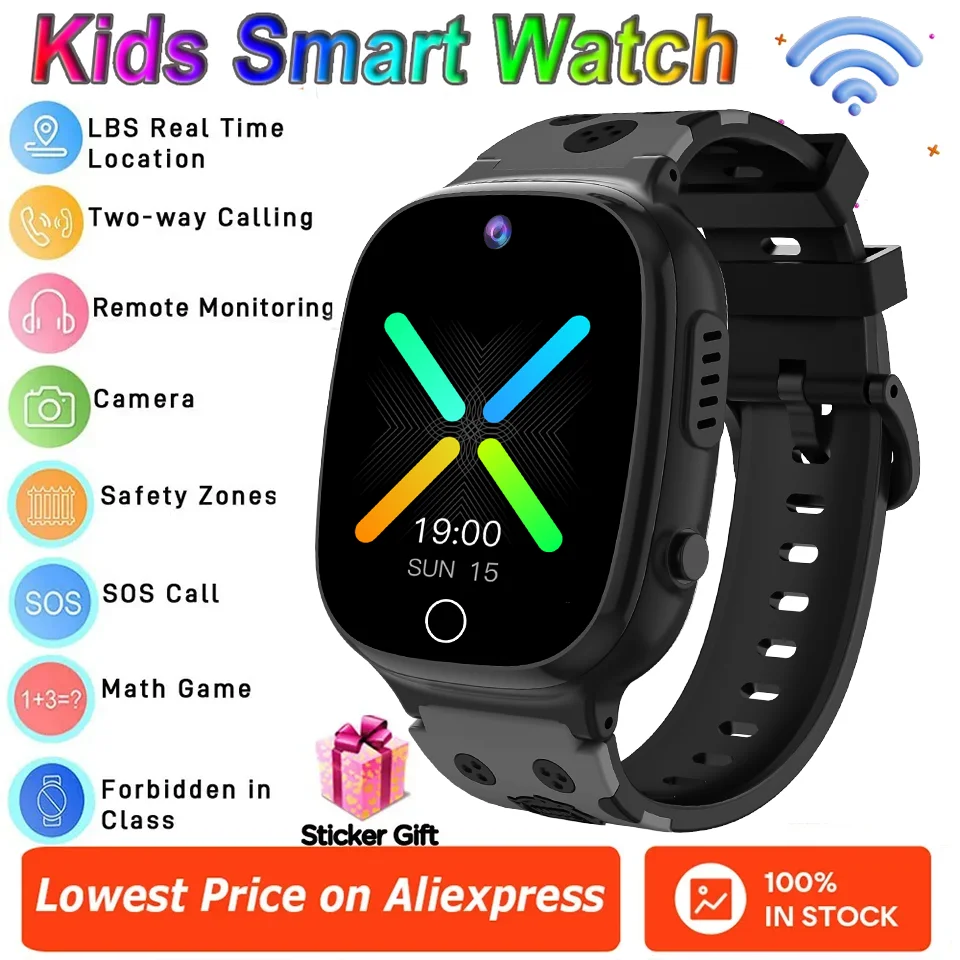 

New 2026 4G/5G GPS WIFI Kids Smart Watch Video Call SOS Child Smart Watch Camera Voice Monitor Tracker Location Phone Watch Gift