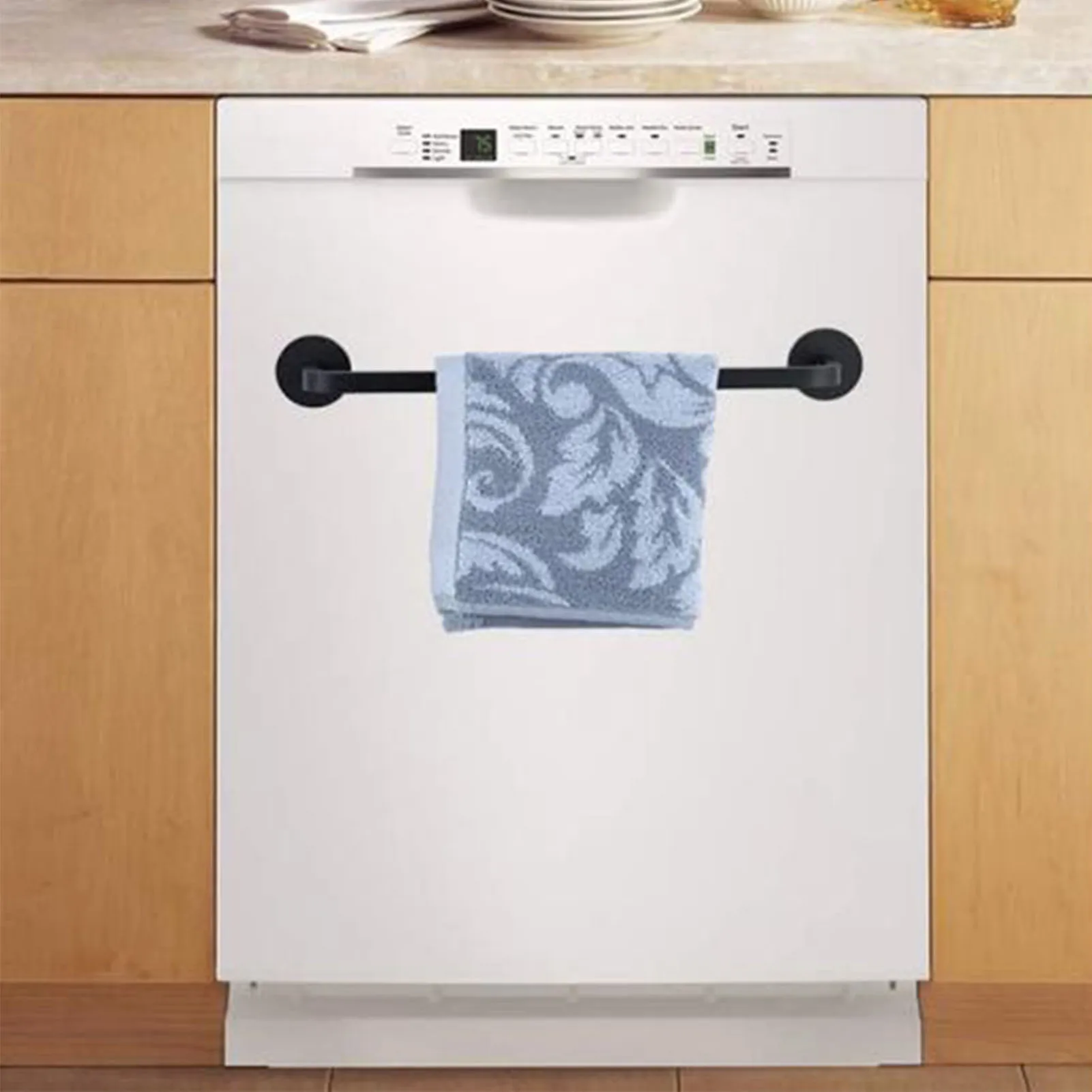 Homeowners Towel Rack Kitchen Magnetic Holder Rustproof Aluminum for Refrigerator Stove Oven Washing Machine Durable Silver
