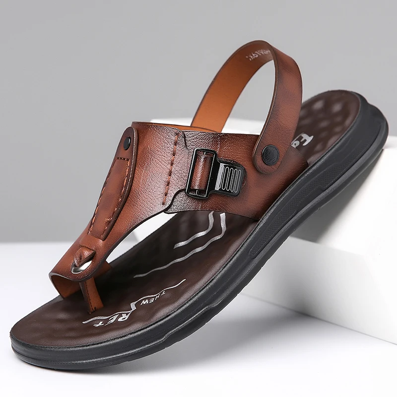 Herren Sommer Weichsohlen Anti-Rutsch Komfortable Strandschuhe Outdoor-Pantoffeln Atmungsaktive Sandalen für Freizeitaktivitäten im Freien6190
