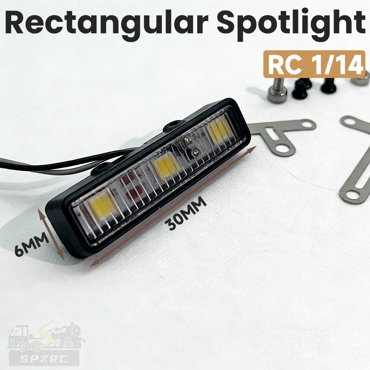 Rectangular 3V Roof LED Lights Spotlight Lamp CFD-C30 for 1/14 Tamiya RC SCANIAA 770S Volvoo BENZZ 1/10 Crawler Truck Toy Part