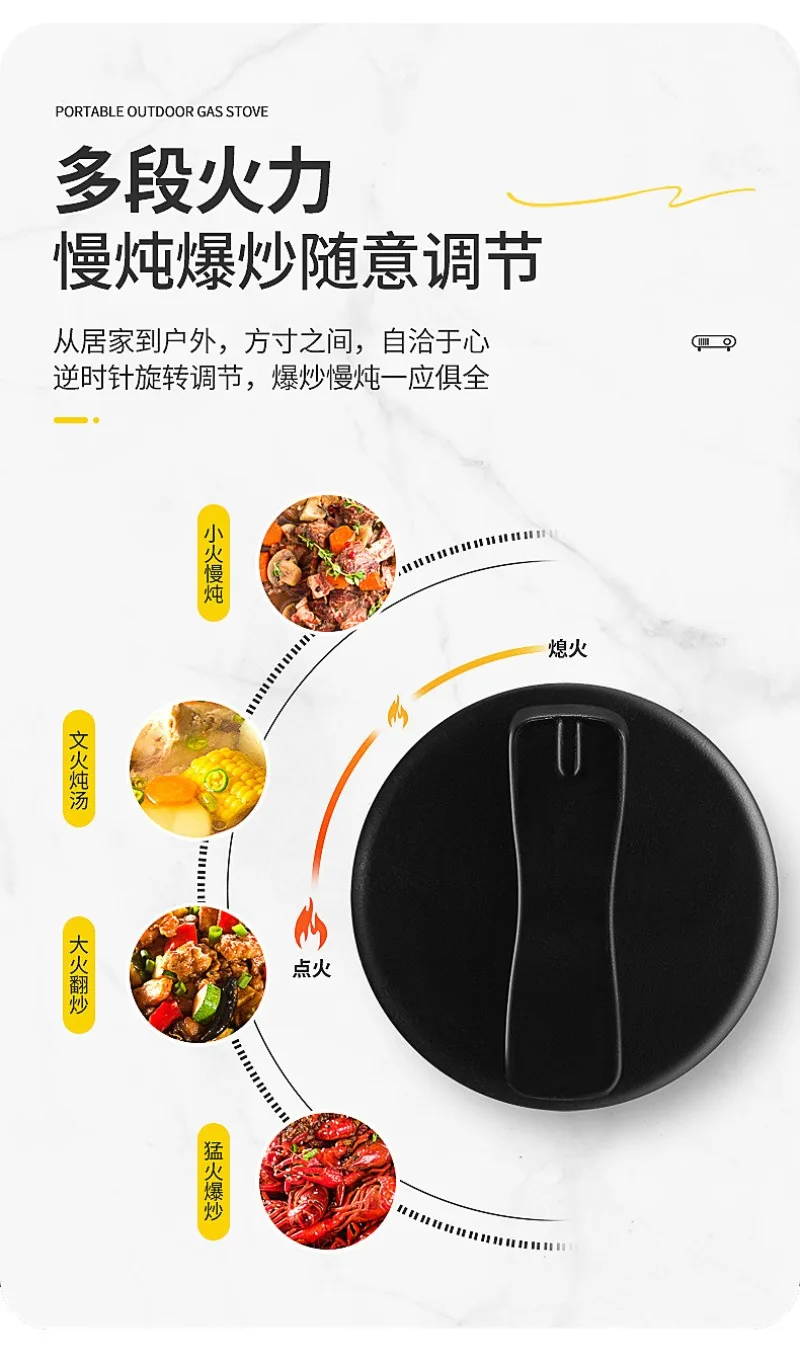 방폭형 가스 탱크 액화 가스 통합 카세트로 2900W 야외 휴대용 이중 목적 스토브는 100분 동안 연소 가능