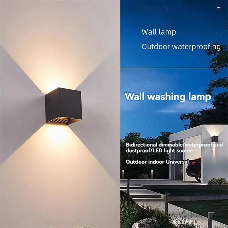 

6W 12W Waterproof AC85-265V Surface Mounted LED Wall Light Modern Nordic Luminaire Indoor Wall Lamps Living Room Porch Outdoor