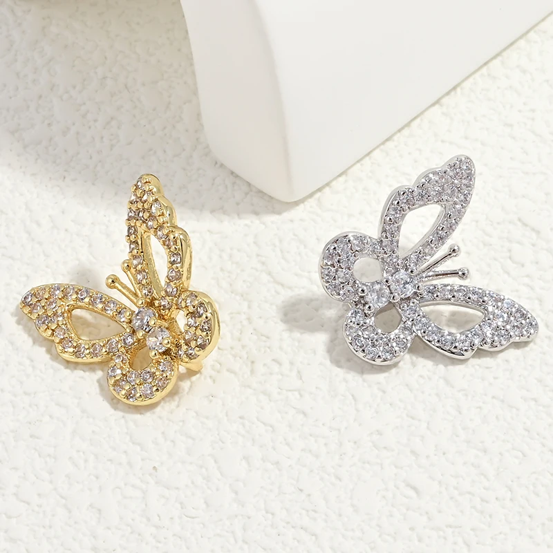 Butterfly Bead Separator For Pearl Necklace Making Findings,Gold Plated Brass With Zircon Separator For Beads,DIY Accessoriess
