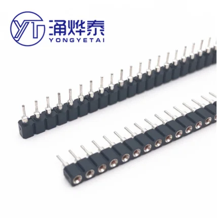 YYT 10 sztuk 2.54mm okrągły żeński nagłówek cyny jeden rząd 40Pin, 0.1 "otwór żeński nagłówek 2.54mm 1x40P okrągłe złącze pinowe