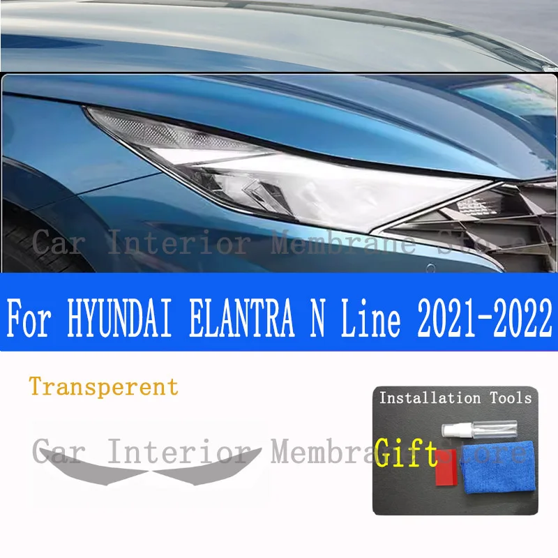 สําหรับHYUNDAI ELANTRA N Line 2021-2022 TPUรถภายนอกไฟหน้าAnti-Scratchป้องกันฟิล์มไฟหน้าซ่อมสติกเกอร์เครื่องประดับ