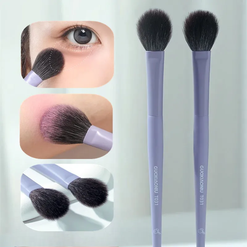 GUOXIAONIU 1PC Super Soft Purple Blusher Brush Foundation Contour Eye Shadow Brush Highlight Brow Shadow Brush Makeup Brushes