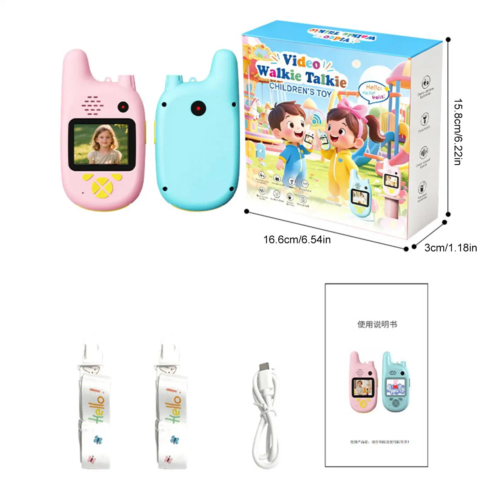 Walkie talkies para crianças câmera dupla brinquedos interativos rádio sem fio walky talky para crianças meninos meninas acampamento aventuras caminhadas