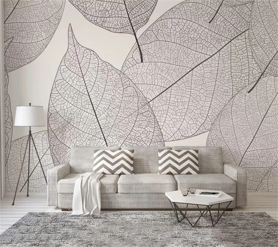 

Custom wallpaper 3d murals modern minimalist leaves vein texture background wall home decor living room bedroom Papel de parede