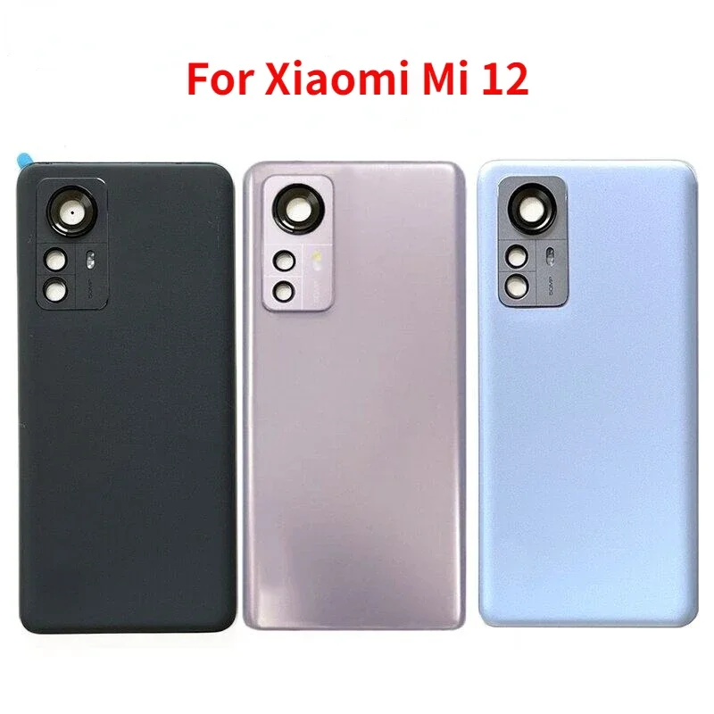 New Rear Back Cover Glass For Xiaomi 12 5G Mi12 Battery Cover Door Housing With Camera Lens