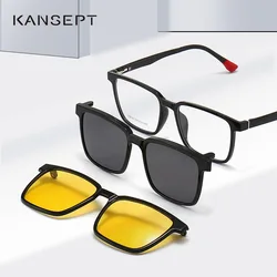 Hoch klappbare magnetische aufsteck bare Brille Männer Frauen tr90 polarisierte Myopie Sonnenbrille Nachtsicht Lesebrille Brille