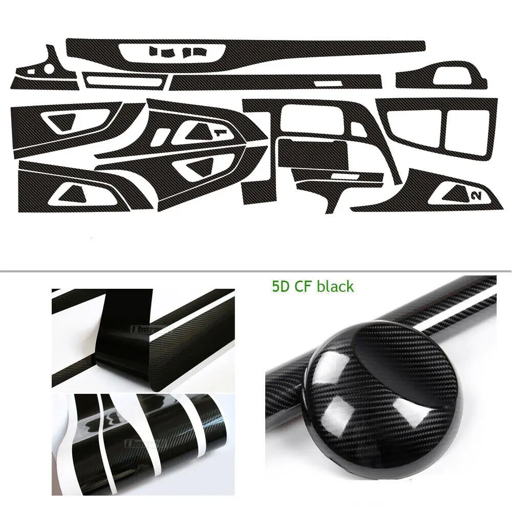 For Audi Q7 4M 2017-2019 5D Carbon Fiber Pattern Interior DIY Trim Decals