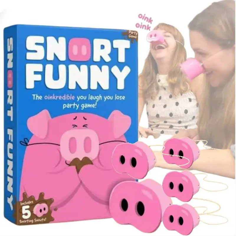 

Игра «Вы смеетесь, что вы потерять», семейные игры для детей и взрослых, 150 карточек вызова, 5 свиных снутов и грязевых жетонов, забавные игры