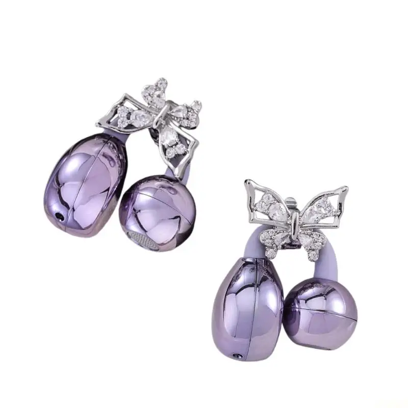 B03F Crystal Butterfly Earphone Jewelry Clip Interchangeables Headphone Accent