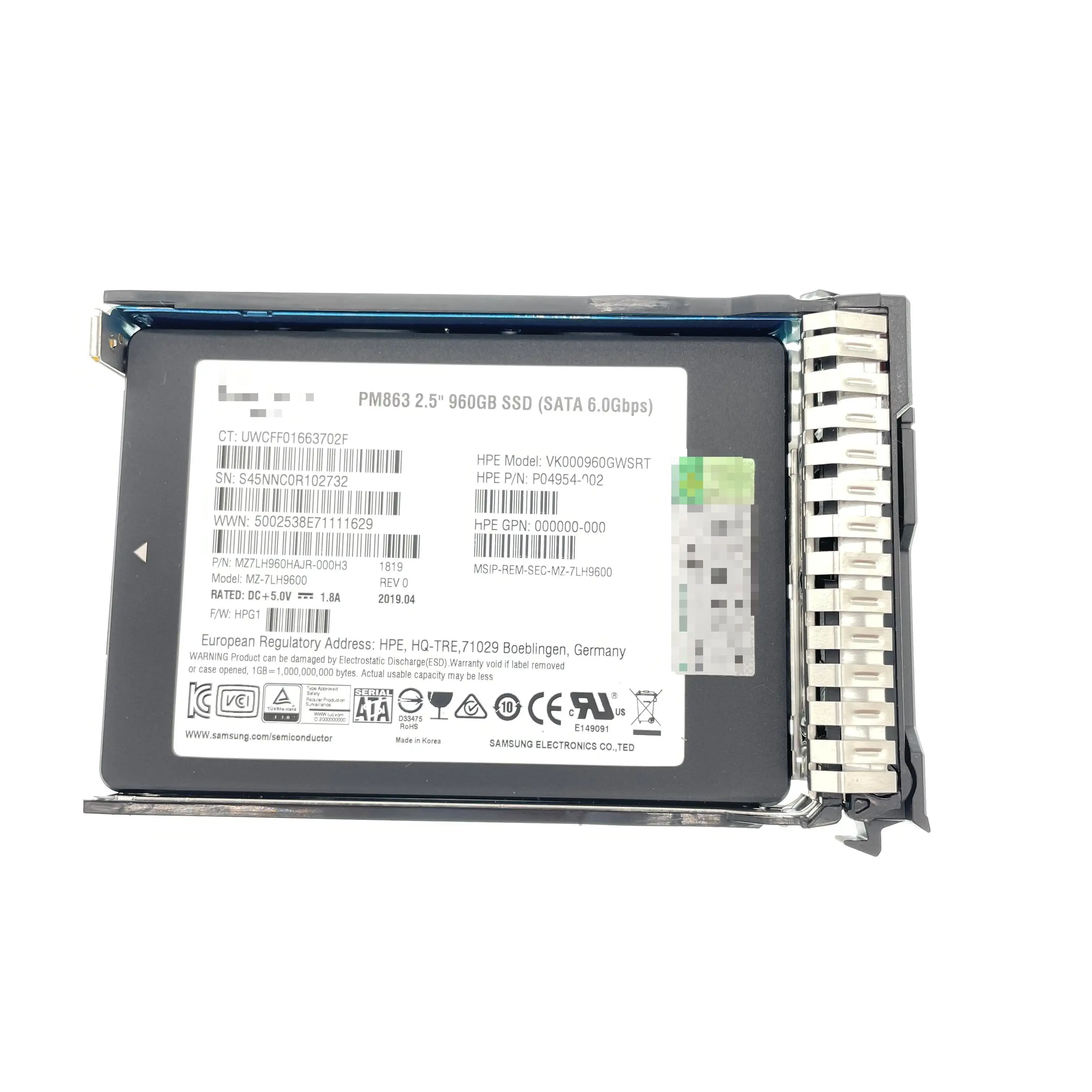 Good quality  P18424-B21 P18483-001  PM863 960G SATA 6G 2.5 G8  SSD Hard Disk Drive