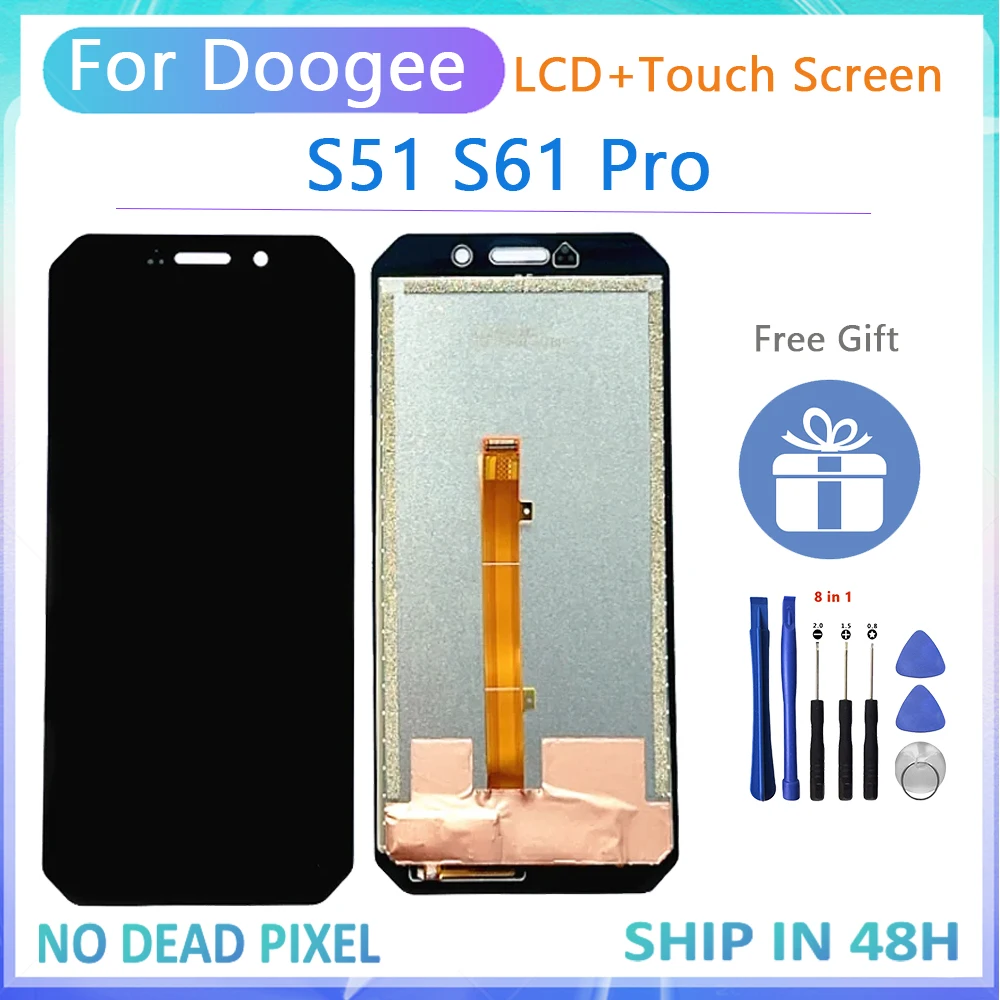 

S51 S61 For DOOGEE S51 S61 PRO 100% Test Original LCD Display Touch Screen Digitizer For S 61 Assembly Replacement with tools