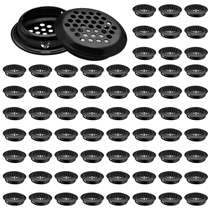 

ABDJ-Air Vent Louver, 300Pcs 35Mm Stainless Steel Round Mesh Hole Circular Soffit Vent For Wardrobe Drawer Bookcase Kitchen