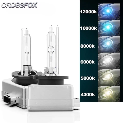 CROSSFOX 1 пара 12 В 35 Вт D1S Hi/Lo BI HID ксеноновая автомобильная лампа для фар 4300K 5000K 6000K 8000K 10000K 12000K HID супер налобный фонарь