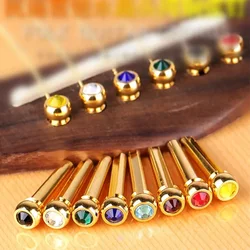 6Pcs Copper Guitar Strings Nail Tenuto Acoustic Guitar Bridge Pins Brass Folk Guitar Chords Fixed Cone Guitarra Accessories