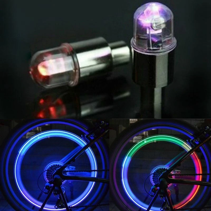 New Car Motorcycle Wheel Tire Tyre Valve Cap Neon LED Flash Light Lamp Hot Bike Car Motorcycle Flash Light