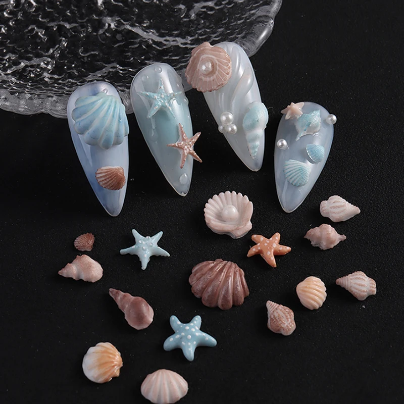 قذيفة الزهور الهالوبيوس محارة نجم البحر نحت مسمار قالب من السيليكون مسمار الفن DIY بها بنفسك اليدوية أداة الخرز الصغيرة قالب بوليمر #3