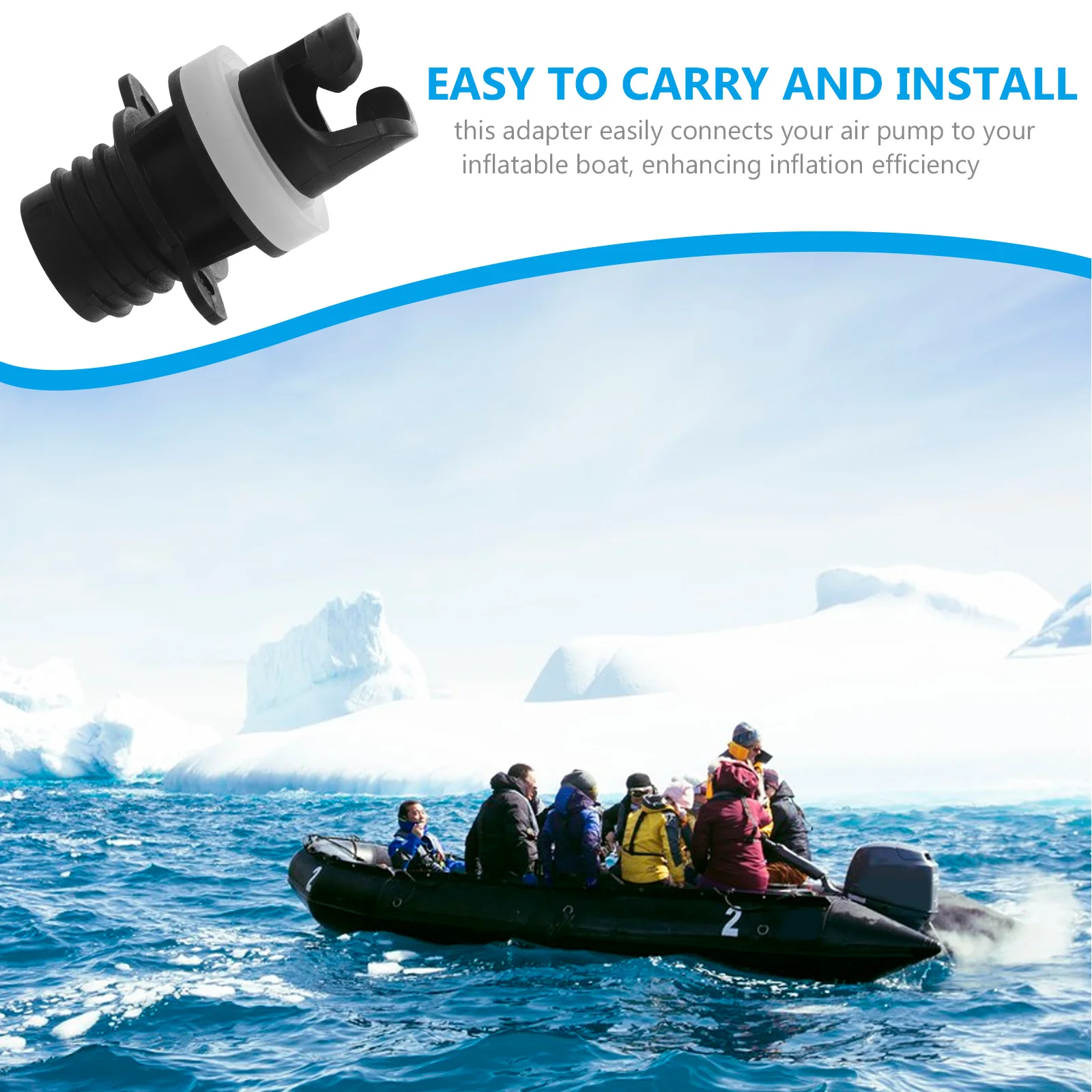 

2 Pcs Air Valve Adapter Inflation Paddleboard Car Pump for Inflatables Adaptor Inflator Compressed