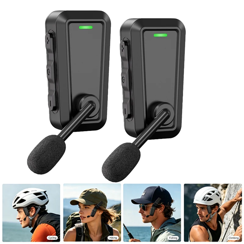 2PCS Outdoor Cycling Bike Wireless Bluetooth Music Sharing Earphones Climbing Hiking Helmet Intercom Headset With Noise Earphone