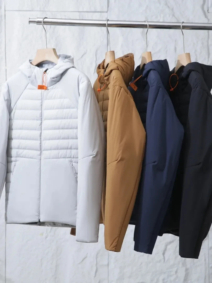 

Men's Outdoor High Loosen Hooded Casual Sports Thin down Jaet Winter Du down Filling Windproof Warm Nylon Fabric