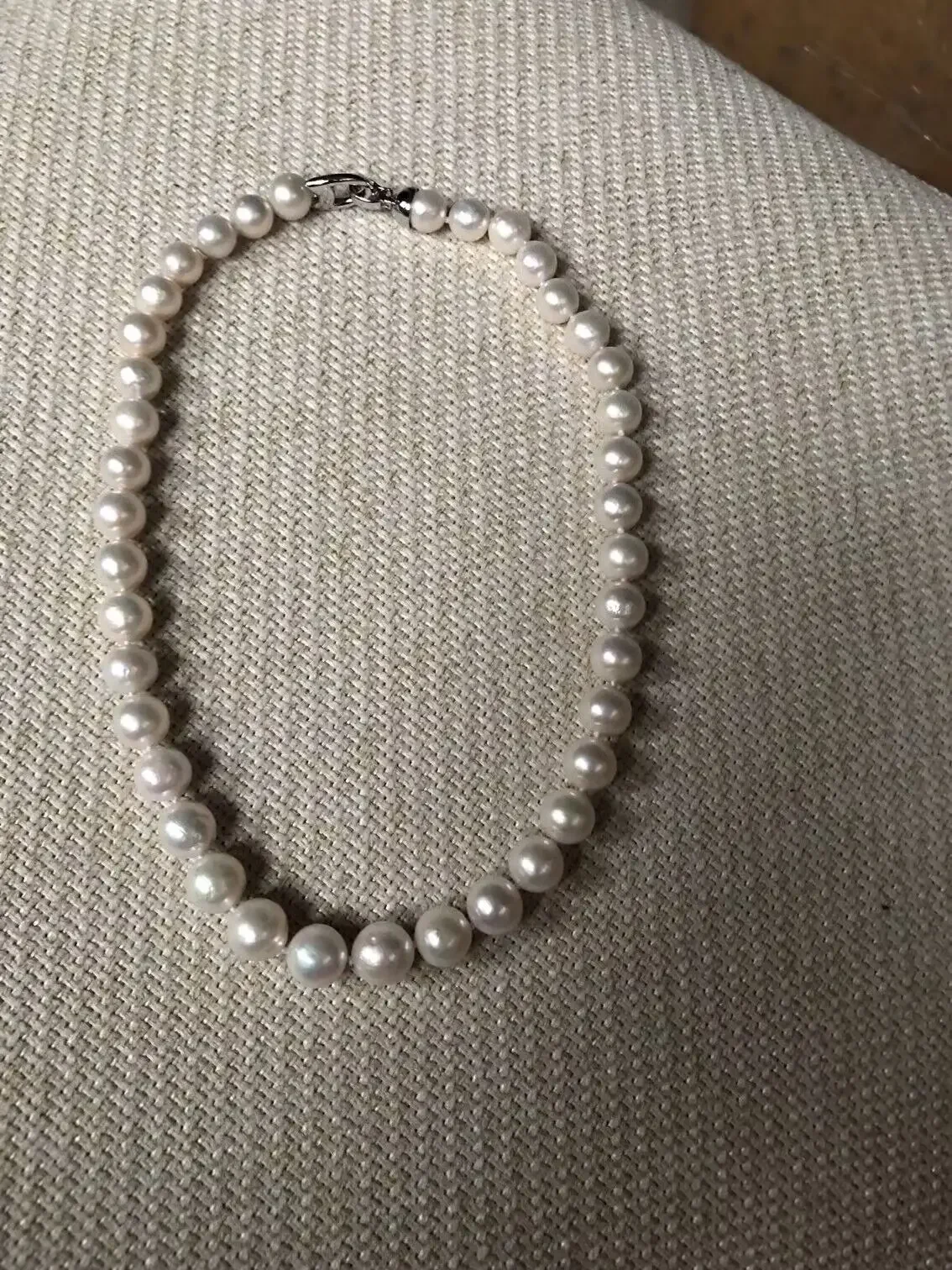 AAA 18 inch 45CM 9~10mm REAL NATURAL South Sea white Pearl Necklace