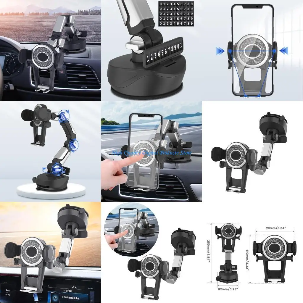 

U2JE Крепление для телефона Автомобильный держатель стека на центральной консоли Присоска Зажимной кронштейн Hand-Free