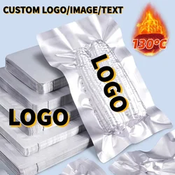 100PCS Open Top High Temp Aluminum Foil Vacuum Bags Chicken Fish Seafood Meat Sausage Snack Fruits Vegetables Freezer Pouches