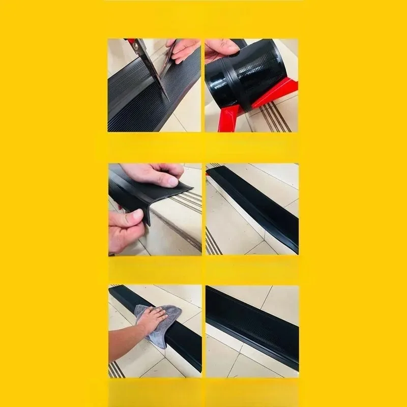 1 Roll 2m/78.74in Stair Edge Protector Non-slip Stair Nose Edging Self-Adhesive PVC Stair Edge Trim L-Shape Waterproof Step Edge image 6