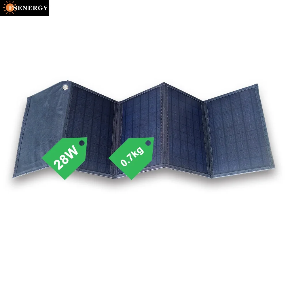 28W Foldable Solar Panel Charger with USB ports for Sunpower cell chip High Conversion solar panels for outdoor use