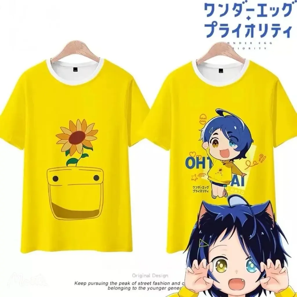 

Bonito maravilha ovo prioridade ai impressão camiseta verão moda em torno do pescoço manga curta popular anime japonês streetwea