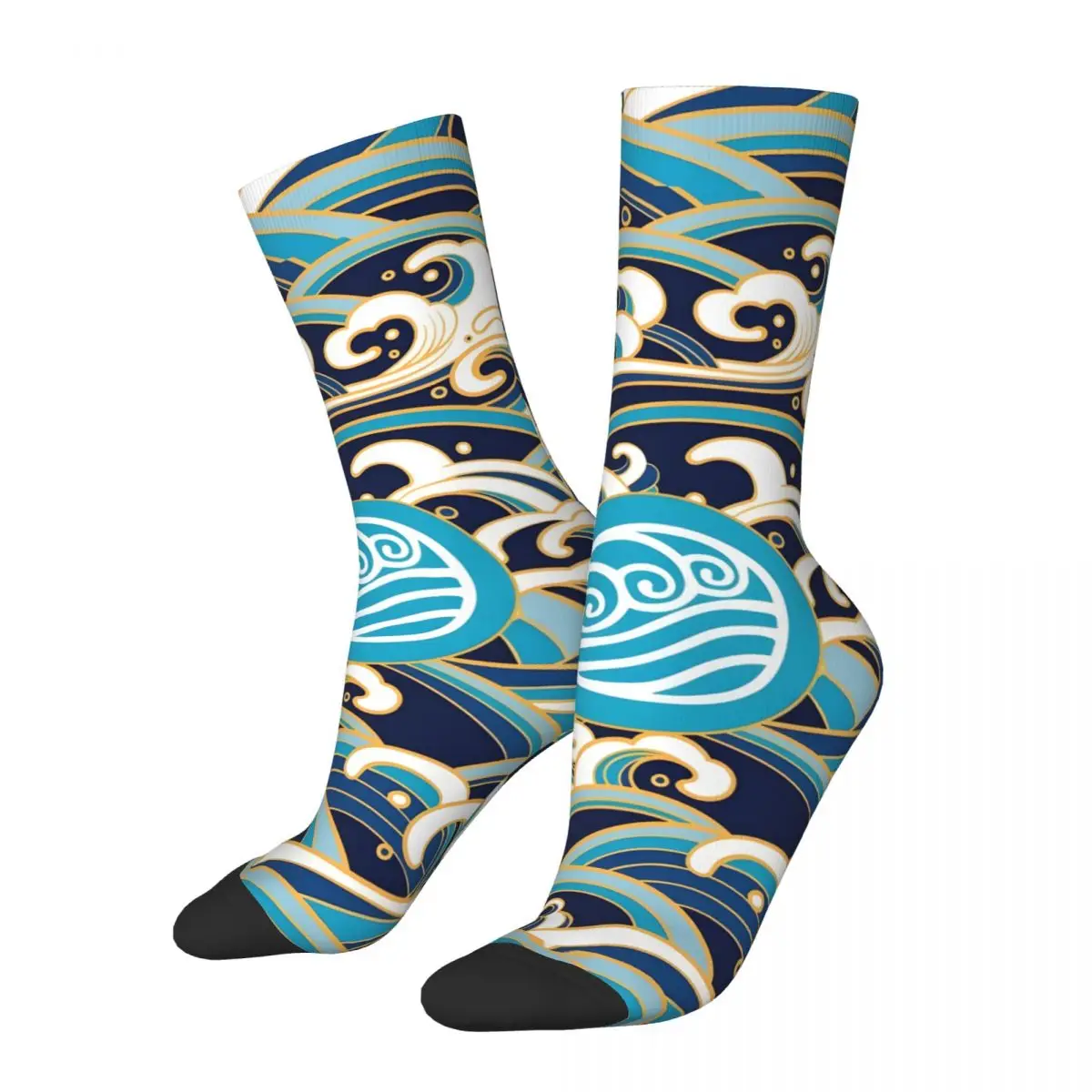 Water Tribe Men's Socks Retro Harajuku Street Style Novelty Seamless Crew Sock