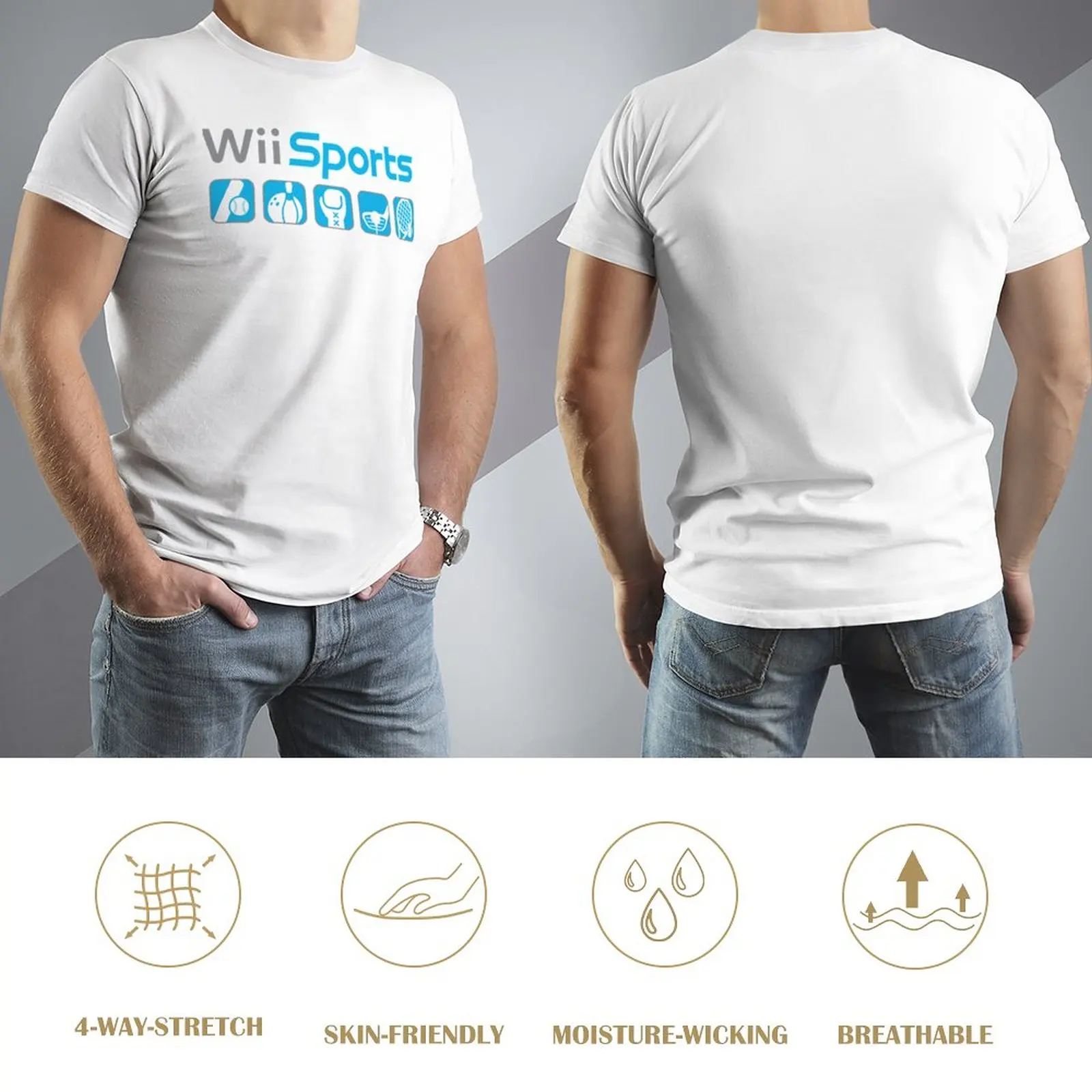 Wii sportowe niezbędne T-Shirt tee estetyczne ubrania męskie t-shirty