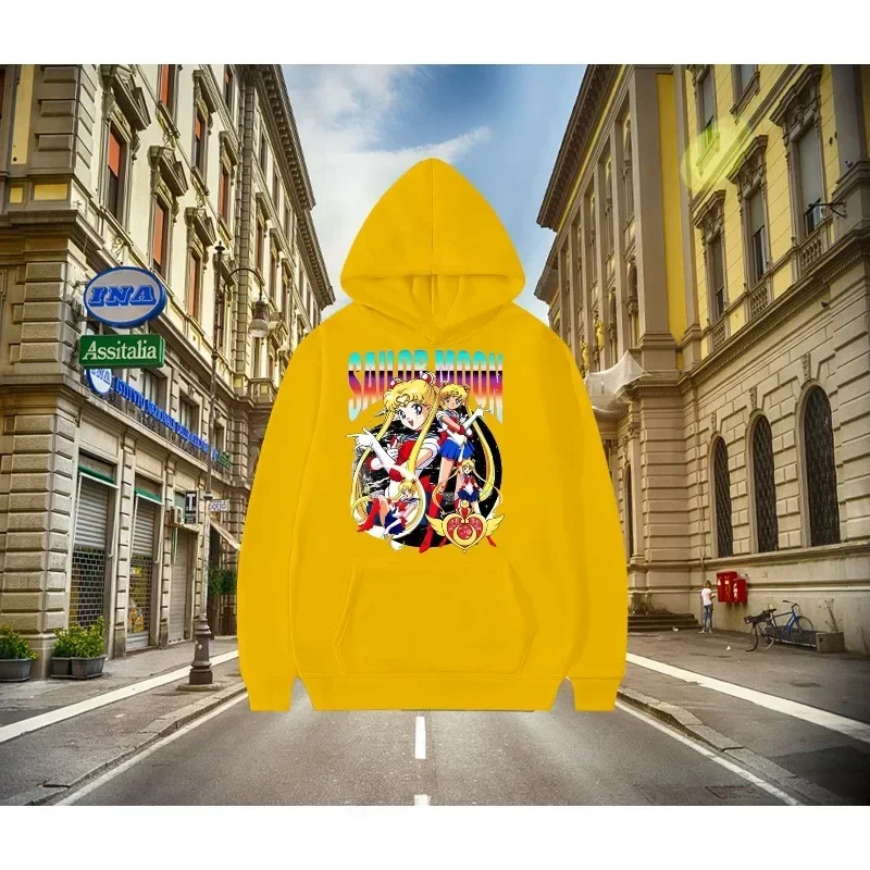 Sailor Moon Trend Explosion Musim Gugur Musim Dingin Y2K Harajuku Hoodie Katun Pria Wanita Gaya Y2k Vintage Sweatshirt Streetwear