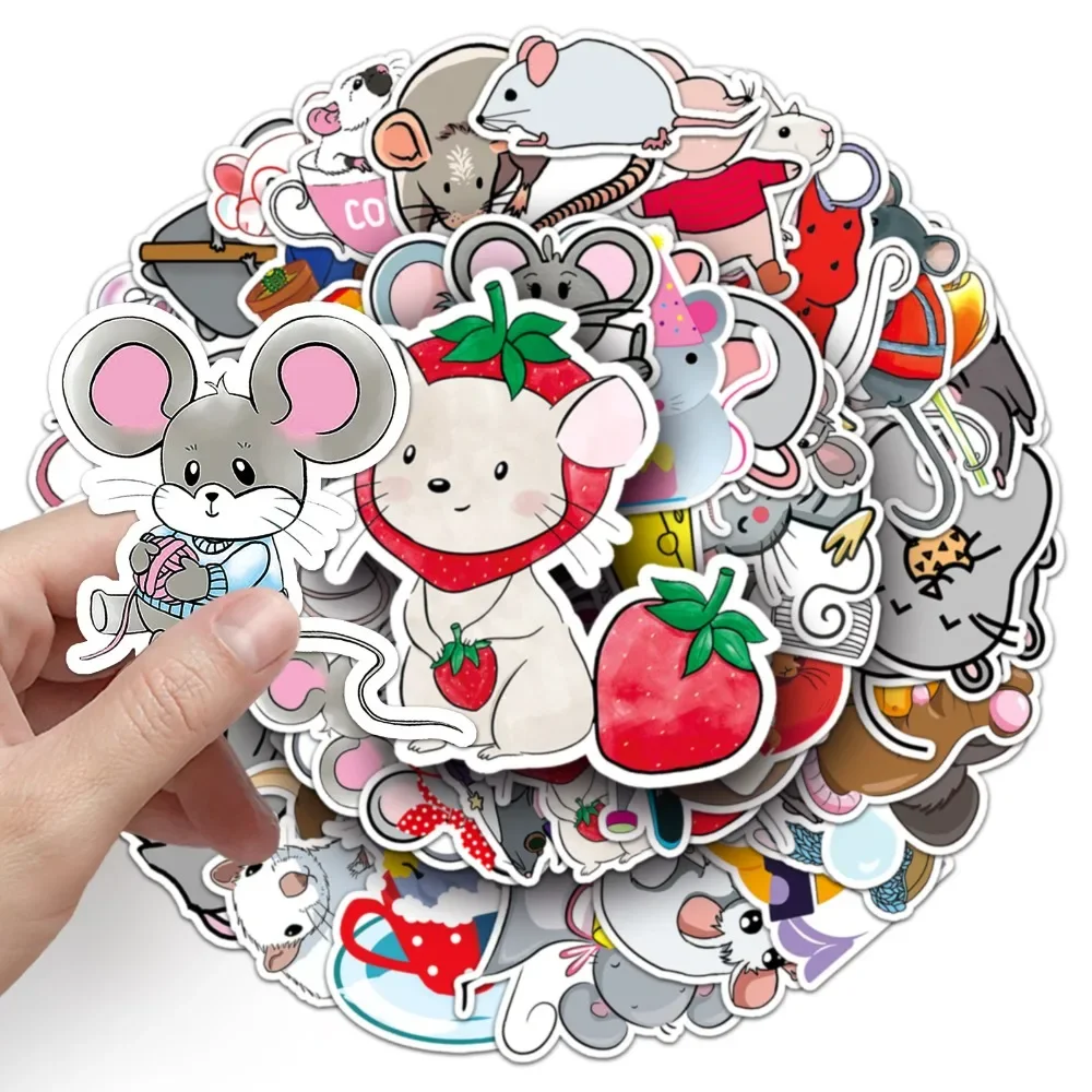 10/50Pcs Cute Cartoon Mouse Stickers Waterproof Decal Skateboard Guitar Scrapbook Luggage Graffiti Cartoon Kids Sticker Toys