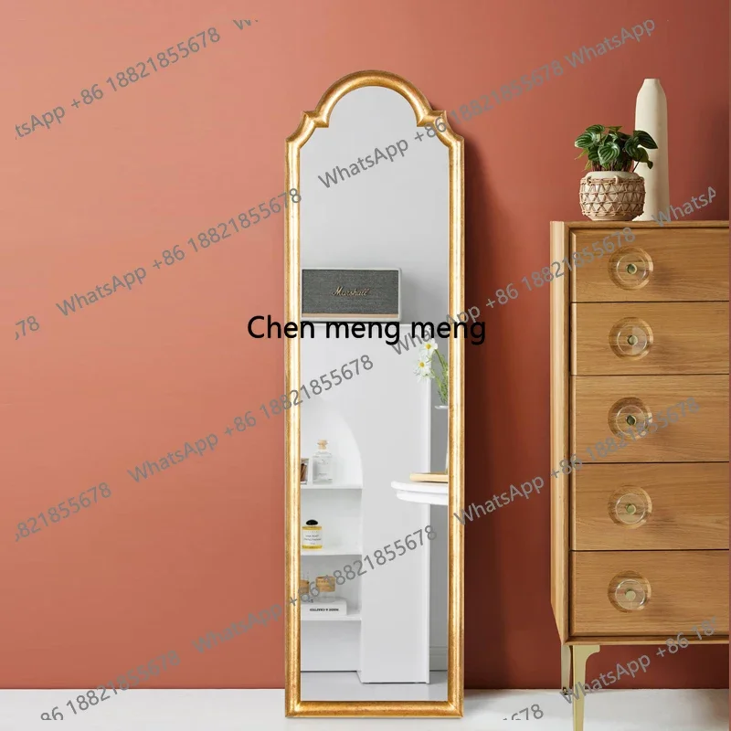 European style small full-length mirror girls' bedroom dressing wall-mounted wall-mounted ultra-narrow fitting mirror