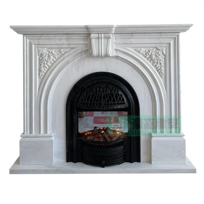 

White Marble Marble Mantelshelf Interior Simple Background Wall Hallway French Stone Curio Cabinet