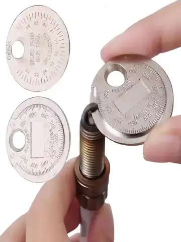 1pc Coin- Type 0.6-2.4mm Spark Plug Gap Gauge Measurement Tool Range Spark Plug Gage Caliber Measuring Tool