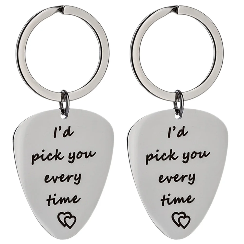 

1Set Guitar Chains Unique Creative Design Rust Proof Material Valentine's Day Gift for Couples Bag Pendant Long Term