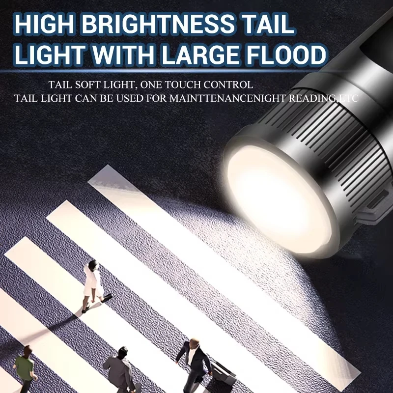 XIAOMI Powerful LED Flashlights 5000LM Ultra Bright Tactical Light Emergency Spotlight Telescopic Zoom Light Built 18650 Battery