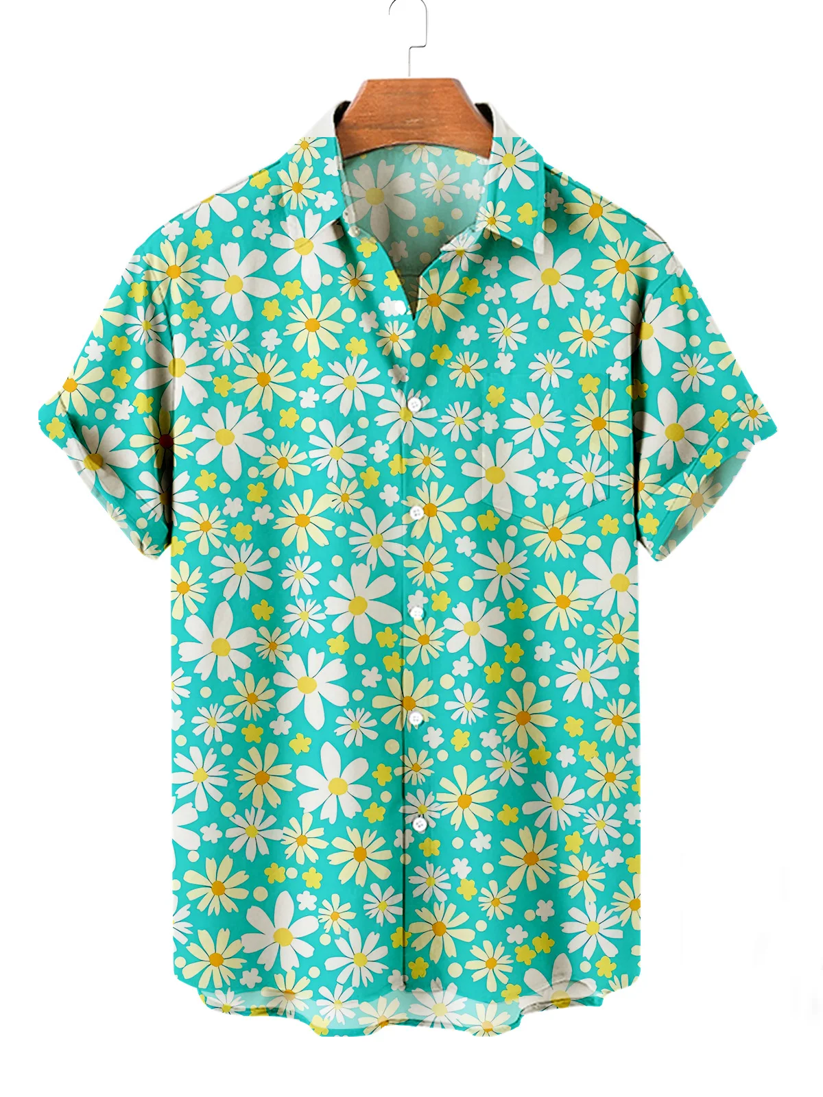 2025 Summer Men's Flower Hawaiian Shirts Casual Vacation Short Sleeve Shirts Collar Button Up Shirts Fashion Steetwear For Men