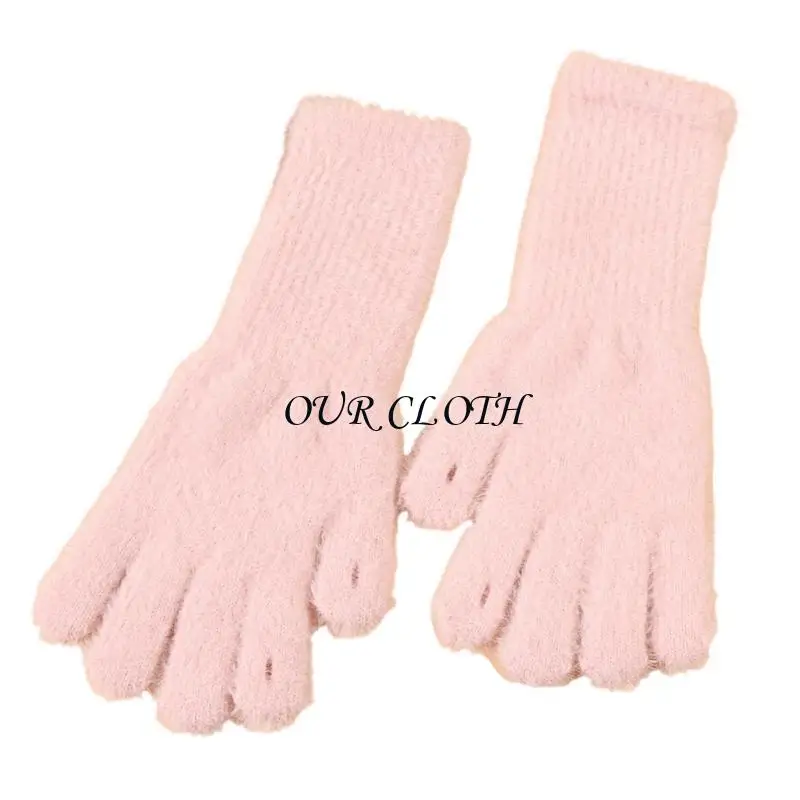 2pcs Bike Ride Glove Warm Fleece Lined Mittens Windproof Sports Warm Gloves for Men and Women Y1AC