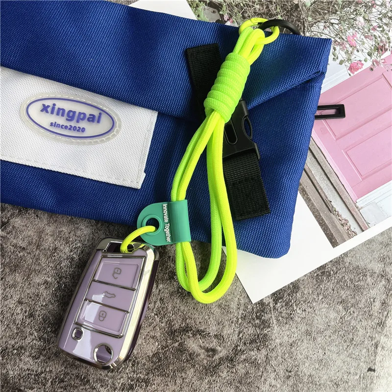 Cellphone Wrist Strap With Keyring Rope for Mobile Strap Pendant Contrasting Colors Telephone Laniere Universal Bag Lanyard image 4